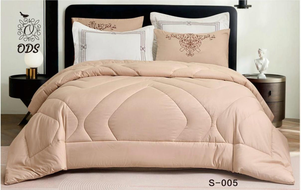 Luxury Comforter Set – 6PCS - GOLDEN BROWN - 100% Premium Cotton Fabric