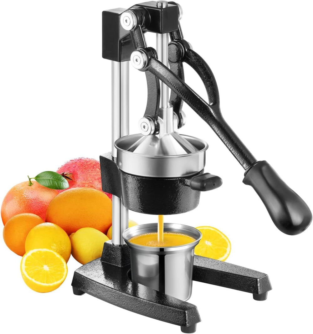 Heavy-Duty Hand Press Squeezer with 15fl oz Cup |Durable Black Finish|