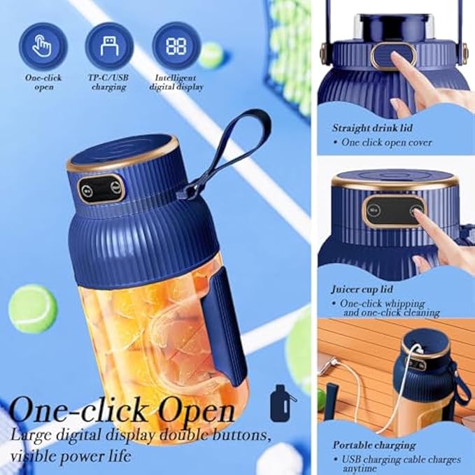 Portable Electric Juicer Cup – 1.5L, USB Rechargeable