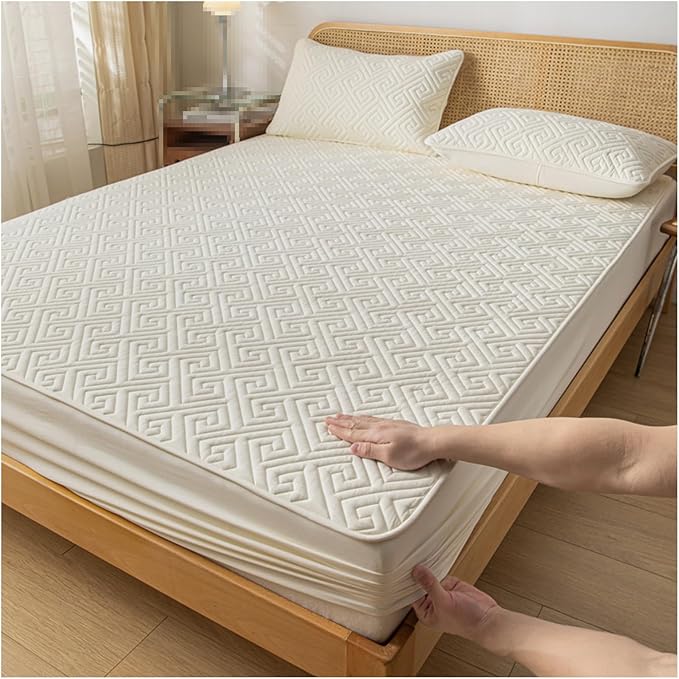 Waterproof Mattress Protector + 2 Pillow Case Set – White