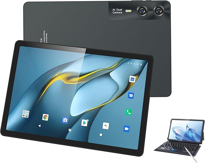 C idea 10.95" Smart Tablet CM11000 Plus, Android 14 Kids Computer Tab, Touchpad Wireless Keyboard and Stylus, Dual SIM 5
