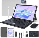 C idea CM 10000 Plus 10-Inch Android 14 Tablet β Dual 5G SIM, Octa-Core, 12GB RAM + 1TB Storage, 20000mAh Battery, Keyboard & Stylus (Gray)