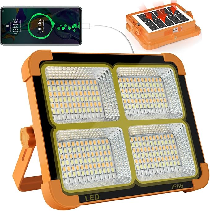 Portable LED Solar Work Light 100W – 10,000LM Rechargeable