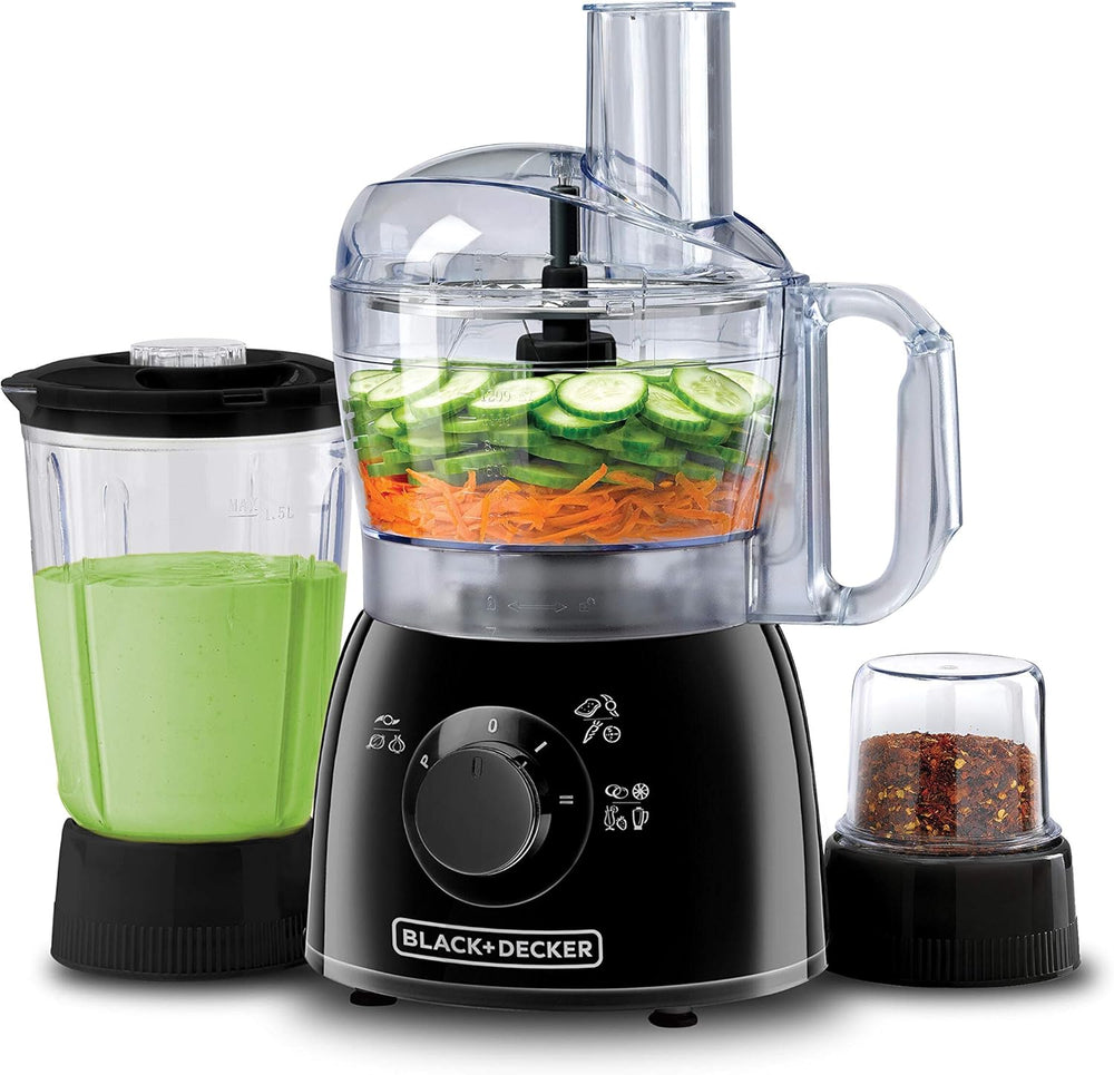 BLACK+DECKER / Geepas 400W 29 Function Food Processor with Blender & Grinder, Black