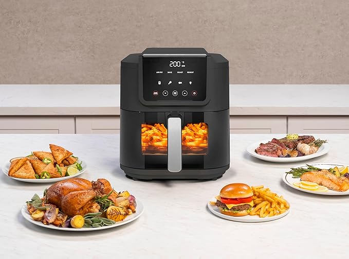 Nutricook Slim Air Fryer โ 5 Presets + Clear Window