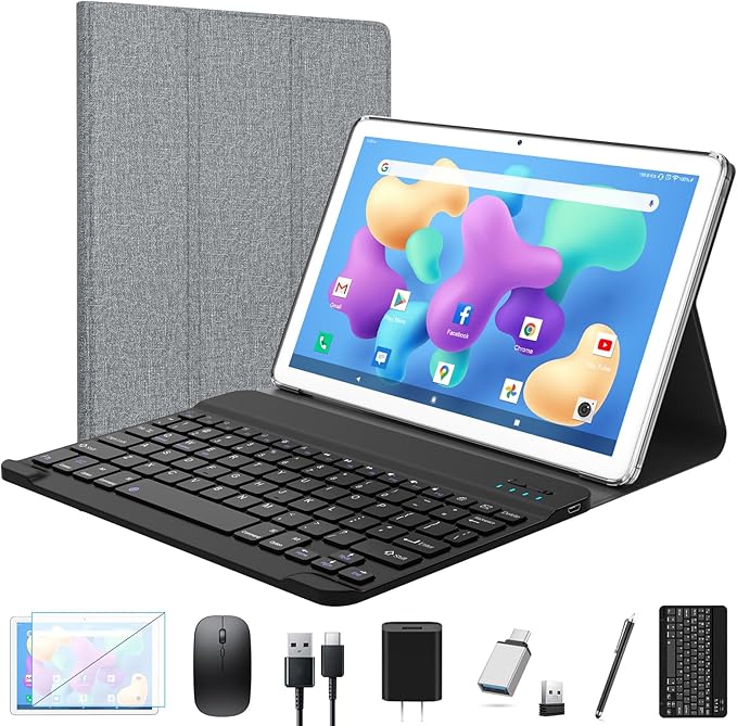 2025 Android Tablet 9-Inch β 8GB+128GB, 5G SIM and WiFi, Dual Camera, Keyboard & Mouse