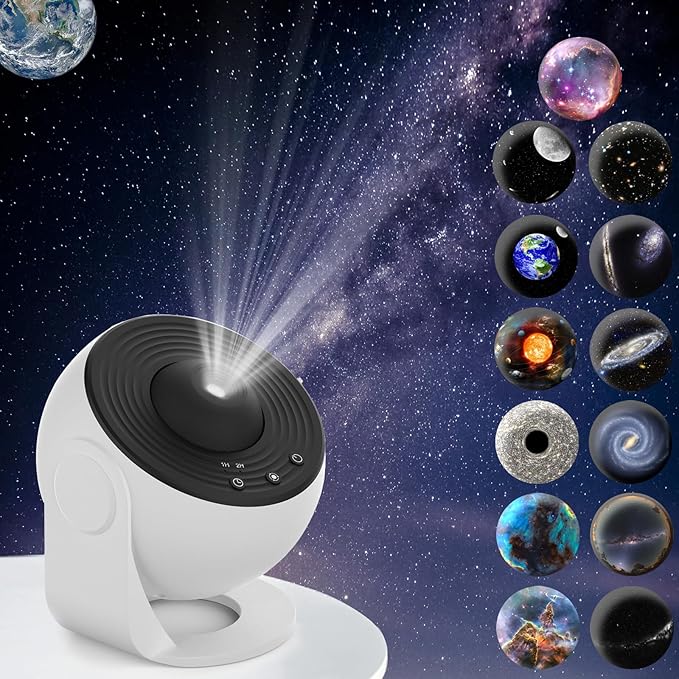 13-in-1 Realistic Planetarium Projector – HD Galaxy & Solar System Projection, Adjustable Focus, 360° Rotation, Silent N