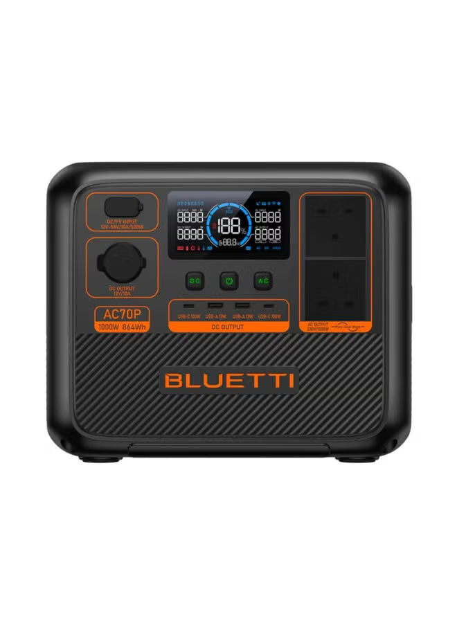 BLUETTI Portable Power Station , 864Wh LiFePO4 Battery, Fast Charging Solar Generator, UPS Power Bank for Outdoor Campin