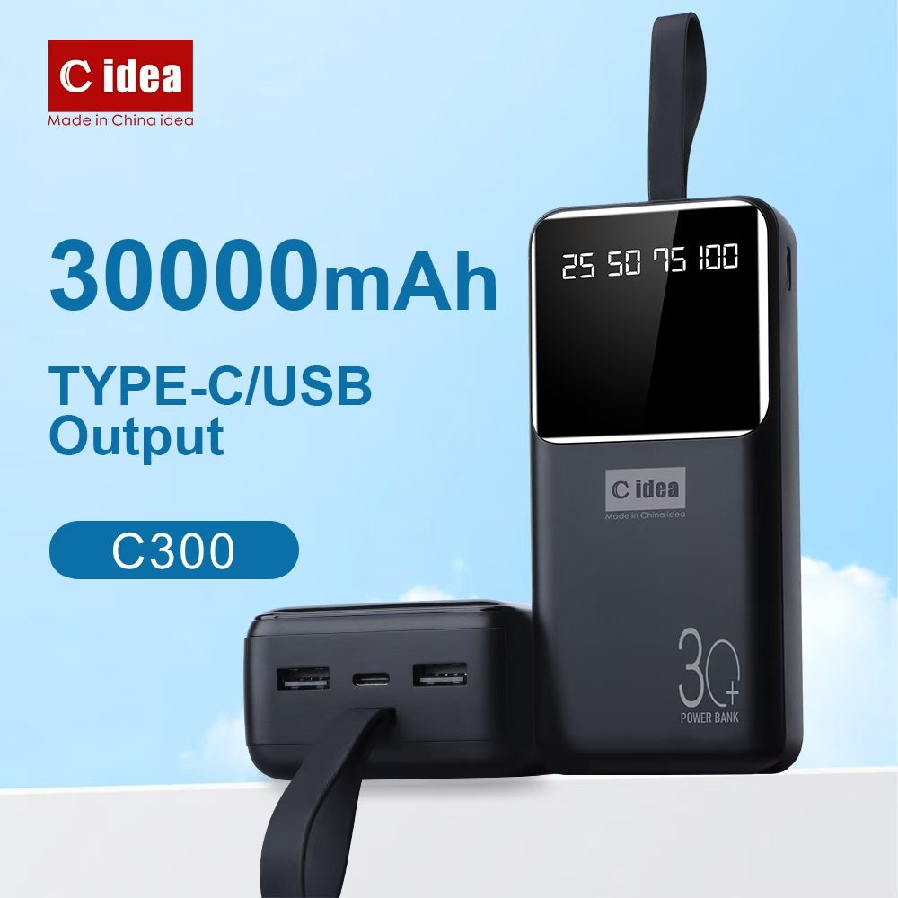⚡ C idea Power Bank Series | 10,000mAh / 20,000mAh / 30,000mAh | Type-C + USB Output | Fast Charging | LED Display