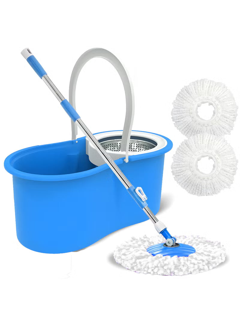 Spin Mop For Floor Cleaning & Bucket Set Stainless Steel Wringing System | Telescopic Handle Clean-Up Solution