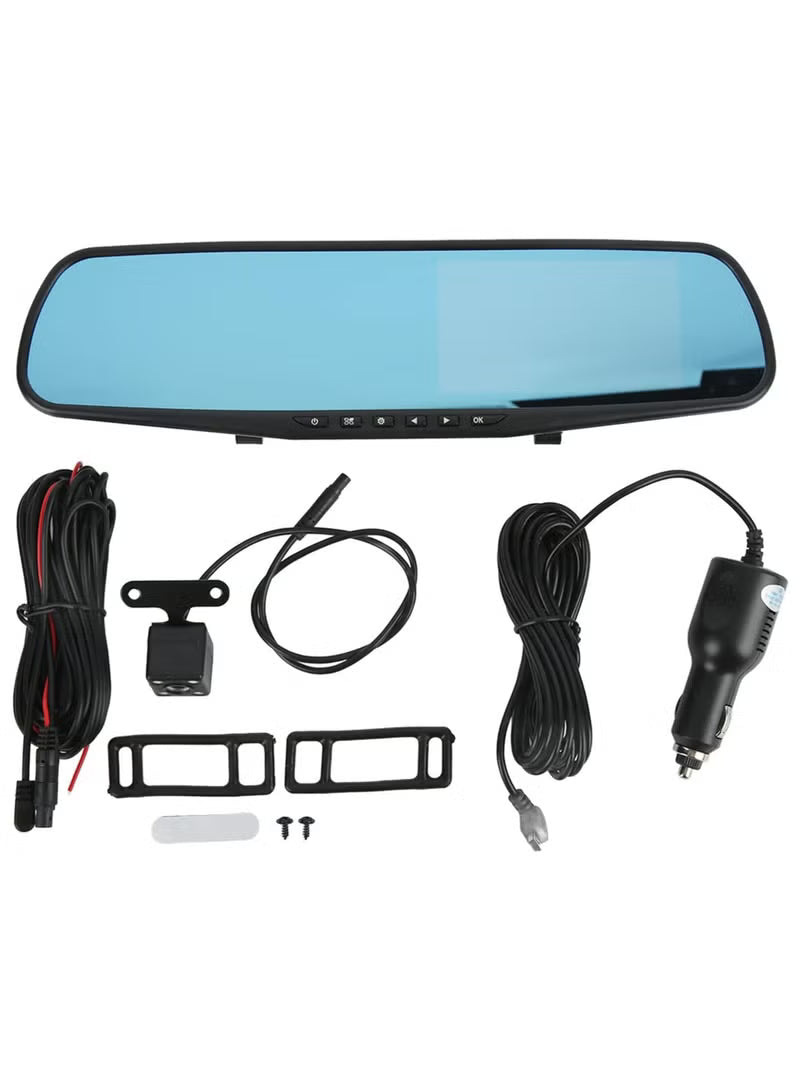 2-Way Mirror Dash Cam โ Front & Rear, Night Vision