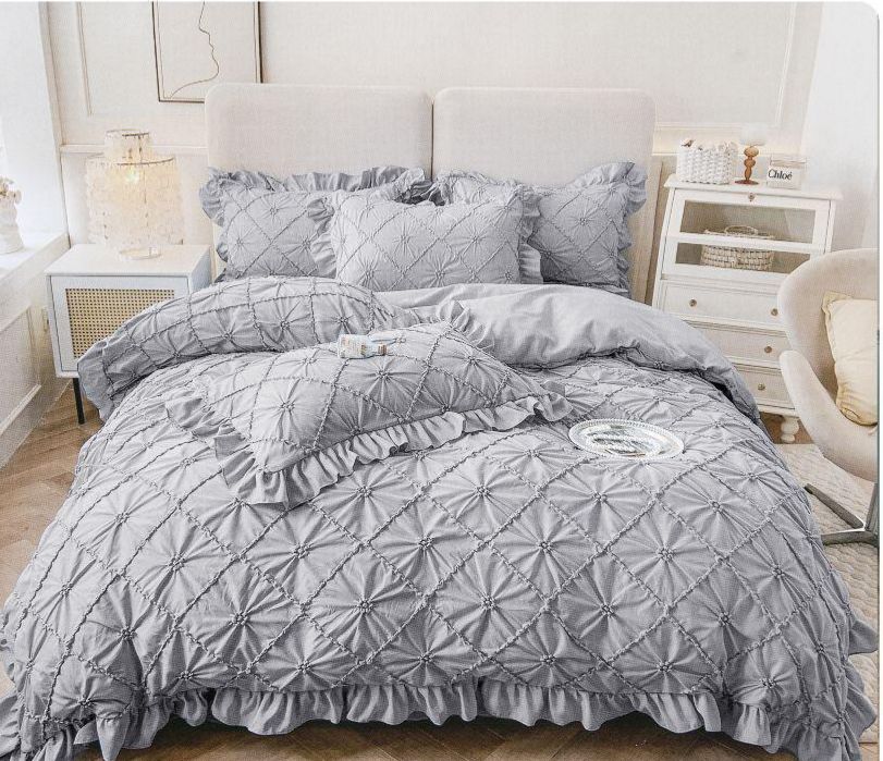 Luxury 6-Piece Bedding Set | 100% Premium Cotton – Light Grey
