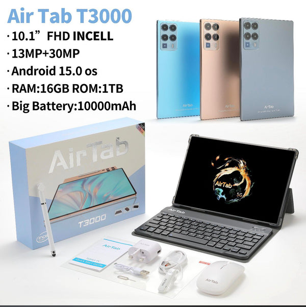 AirTab T3000 – 10.1” FHD Incell | 16GB RAM | 1TB ROM | 10000mAh | Android 15