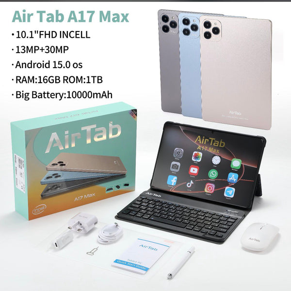 AirTab A17 Max – 10.1” FHD | 16GB RAM | 1TB ROM | 10000mAh | Android 15