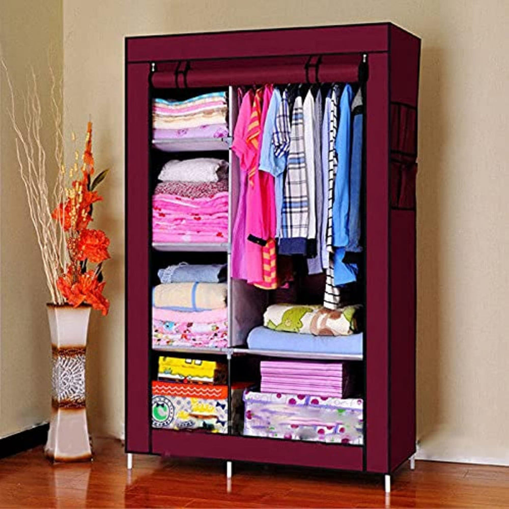 Luxury Fabric Wardrobe – Portable Multifunctional Cloth Cabinet with Dust Cover | 105×45×175 cm