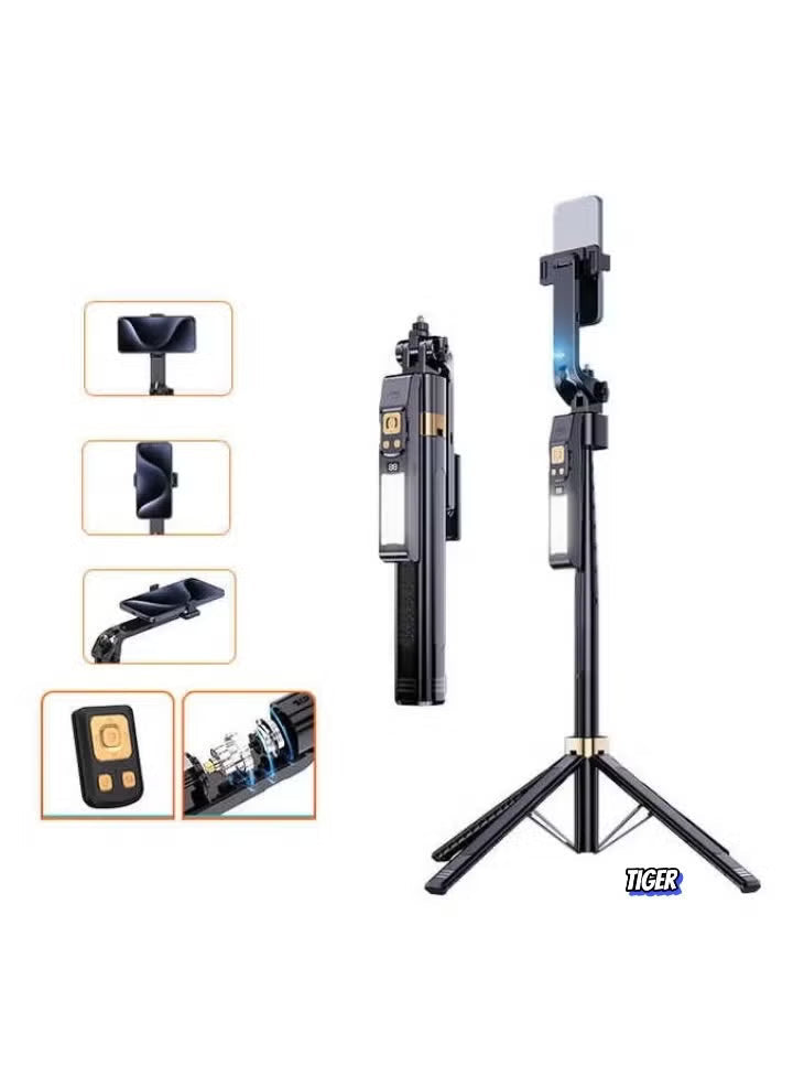 AI Smart | LED Light | Tracking Selfie Stick & Tripod – 360° Auto Face Follow & Gesture Control