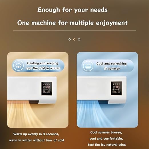 Personal Mini Air Conditioners, Dual Use Wall Mounted Air Conditioner with Remote Control, Adjustable Cool and Warm, Sma
