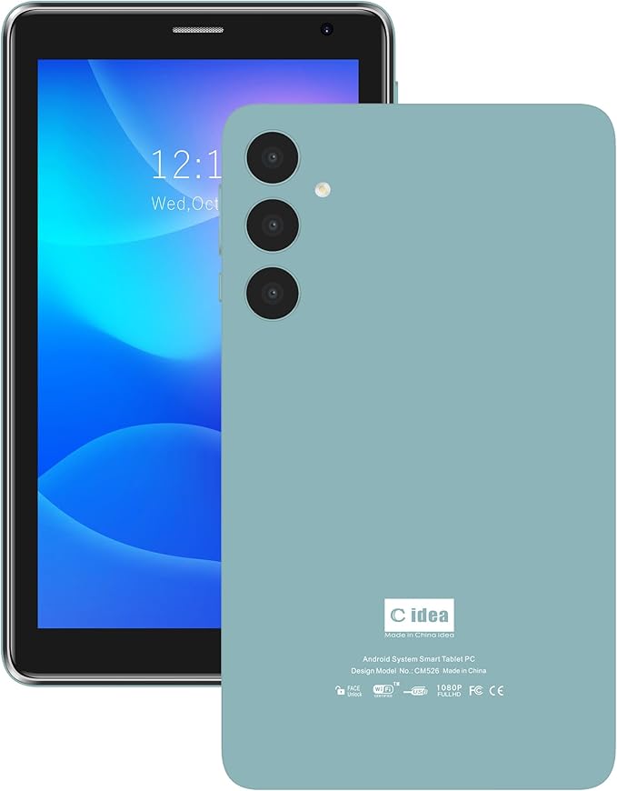 CM526 7-inch Tablet, 5g Tablet Single SIM WiFi, Kids Tab Zoom Tiktok and Chat GPT Supported Dual Camera, Android 15 Slim