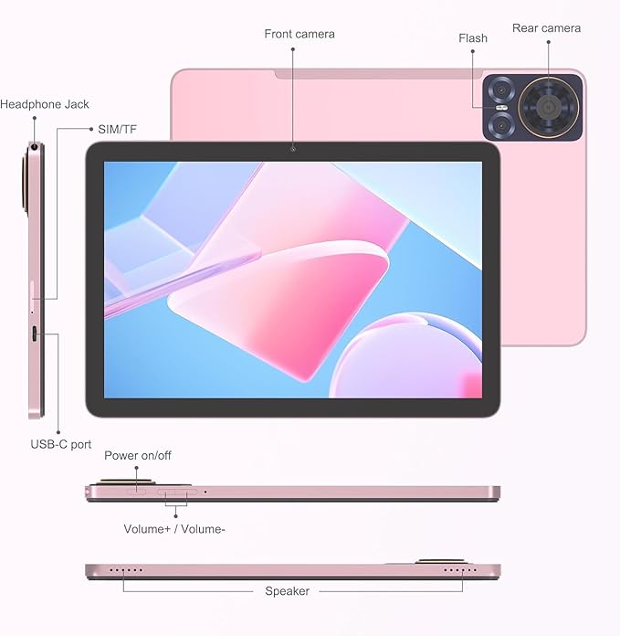 CM8300 Plus 10.1 Inches Tablet,Android 14 Tab,5G Tablet Dual SIM 8GB RAM 1TB ROM,10000mAh Battery With Bluetooth Keyboar
