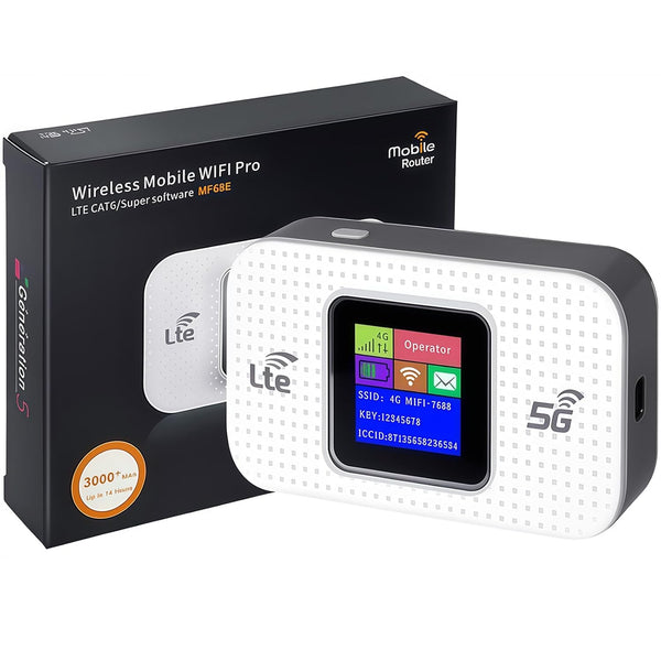 Portable 4G LTE WiFi Modem MF68E – Pocket MiFi Hotspot with Colour Display, 300Mbps Speed, 3000mAh Battery & Type-C Fast Charging | Take Your Internet Anywhere