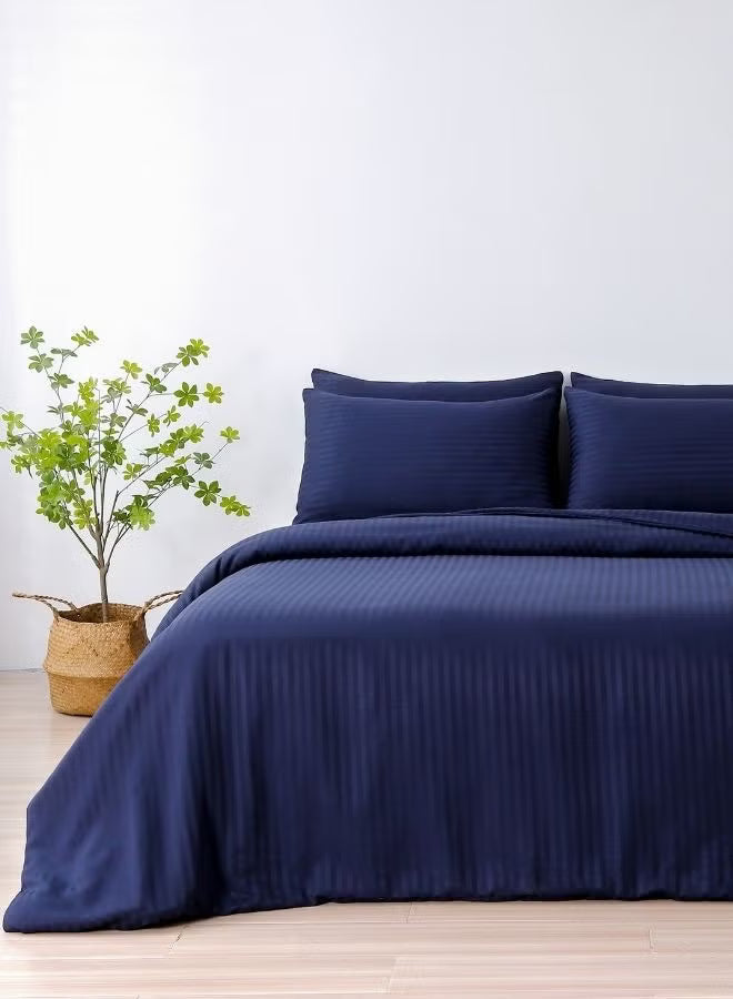 Premium King Size 6-Piece Bedding Set - Dark Blue