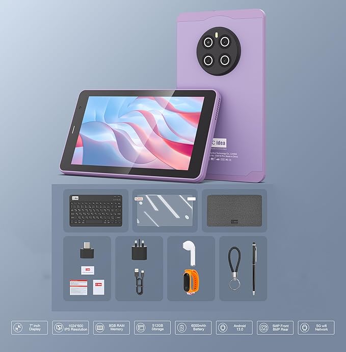 C idea 7" Smart Tablet CM518 Pro 5G with Keyboard