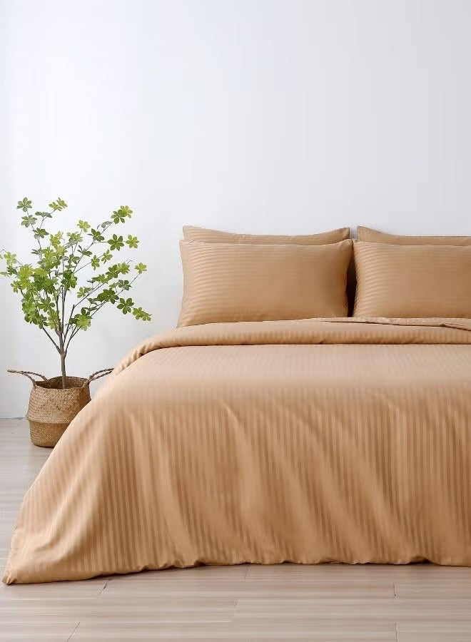 Premium King Size 6-Piece Bedding Set - Golden Brown