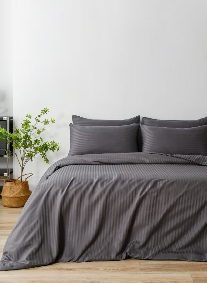 Premium King Size 6-Piece Bedding Set - Dark Grey