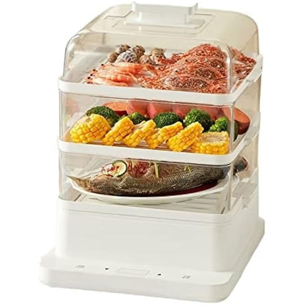 18L Electric Food Steamer – 3 Layer Large Capacity Steam Cooker 800W