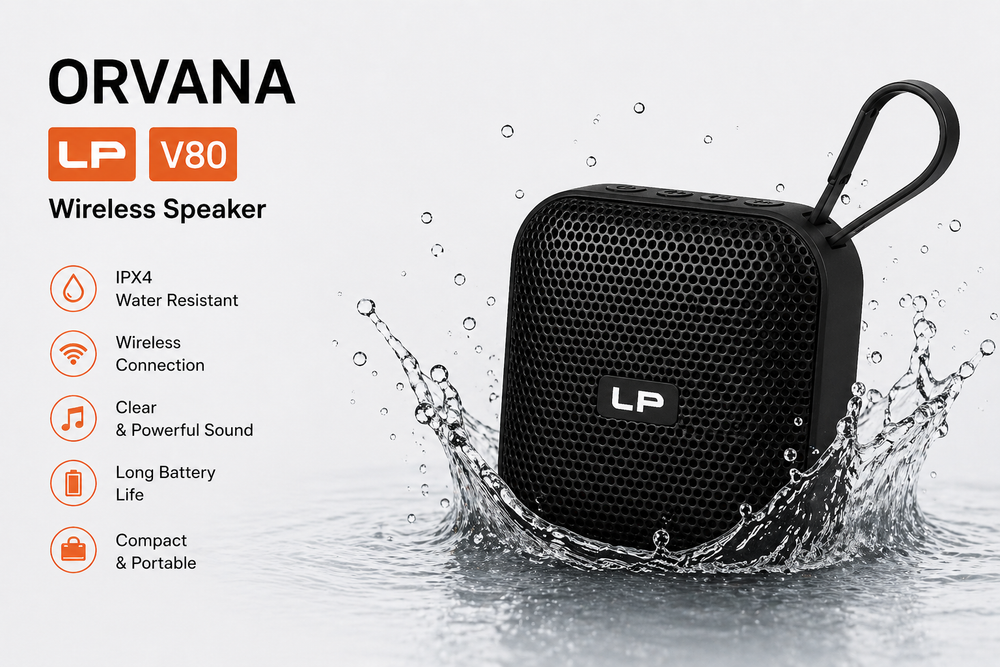 Compact Bluetooth Speaker – Compact Wireless Speaker with Deep Bass & IPX4 Protection