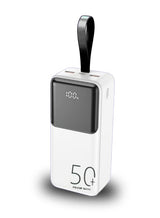 Orvana 50000mAh Power Bank – 22.5W Fast Charging, Dual USB & Type-C PD, Ultra High Capacity Portable Charger (White)