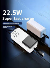 Orvana 50000mAh Power Bank – 22.5W Fast Charging, Dual USB & Type-C PD, Ultra High Capacity Portable Charger (White)
