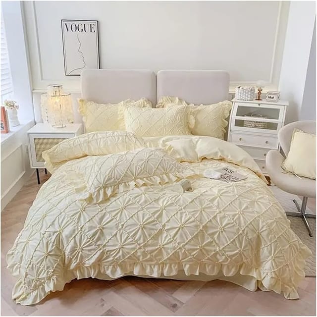 Luxury 6-Piece Bedding Set | 100% Premium Cotton - Golden Beige