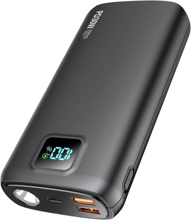Power Bank 30,000–50,000mAh with LED Display — Standard or Solar, Built-in Torch, Fast Charge